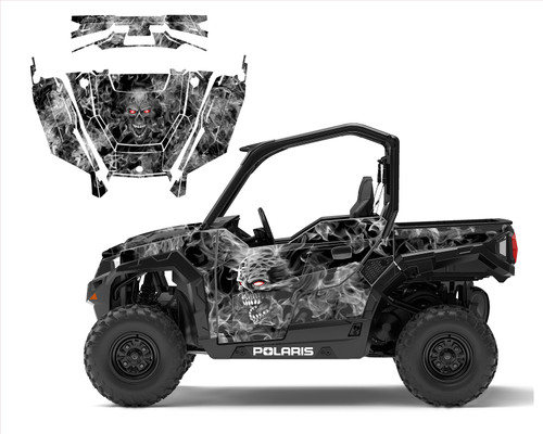 Polaris General 1000 graphic kit with Zombie Skull
