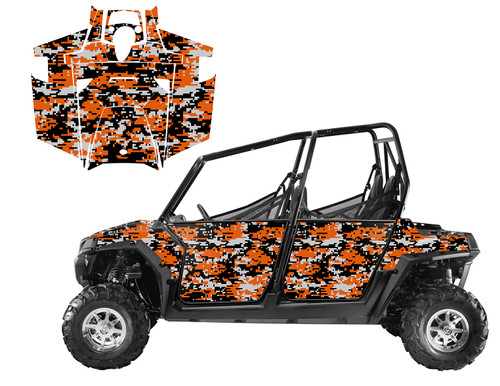 2014 RZR4 800 graphics kit with digital camo pattern