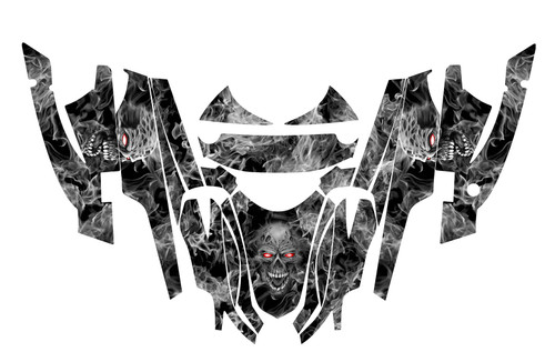 2007 Arctic Cat F7 snowmobile graphic wrap kit with Zombie Skull design