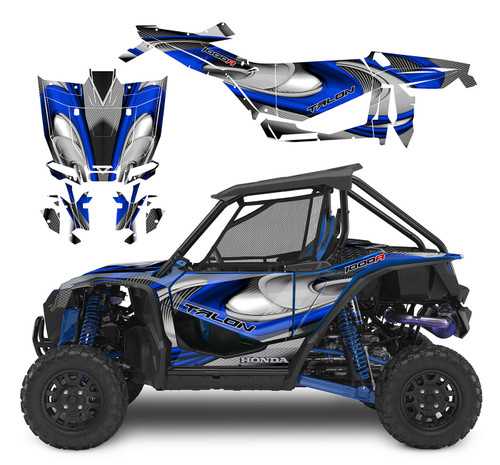 Blue Honda Talon custom graphics kit