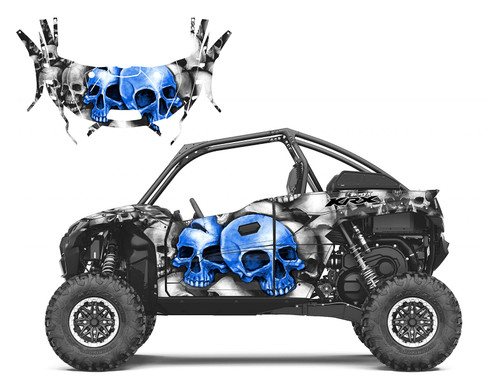 2023 Teryx KRX 1000 Boneyard Blue Skulls graphics decal kit
