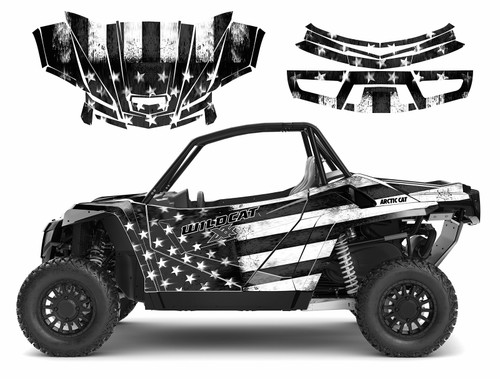 Textron Wildcat XX off-road graphics with Distressed American Flag design 9150