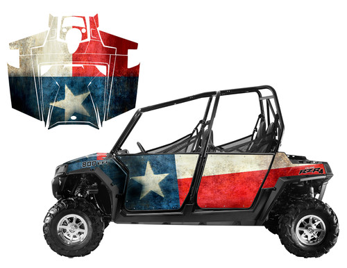 Tattered Texas Flag wrap for 2011-2014 RZR 800 4 seater