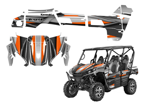 Kawasaki Teryx 2 and 4 seater graphics design 5600 orange