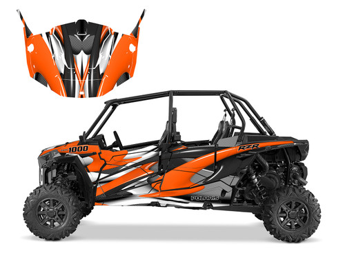 2015 - 2018 RZR 1000 custom graphic decal kit design 1533 orange