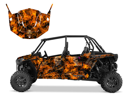 2015 -2018 RZR 1000 graphic wrap kit with his and her zombie skulls