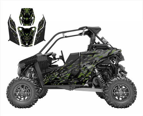 Army Green Camo graphics decal kit for Polaris RS1