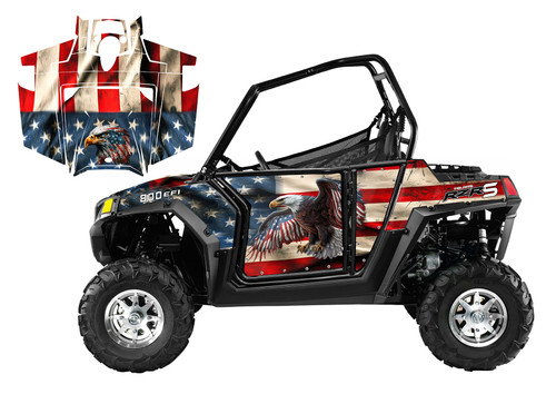 RZR 800 800S 2011-14 Distressed Rebel Flag