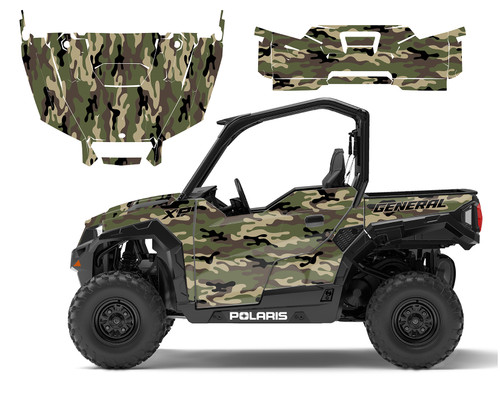 Polaris General 1000 XP Army Green Camo graphics decal kit