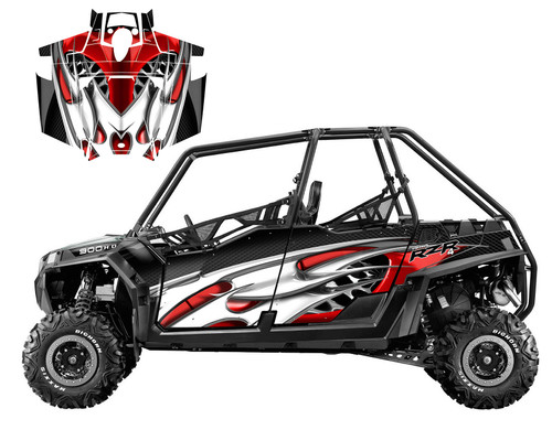 2011-2014 Polaris RZR 4 900XP graphic wrap kit design 4445 Tribal Red