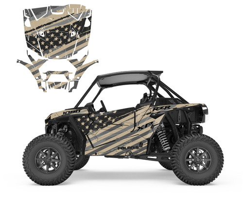 2019 - 2023 RZR-1000 Turbo S XP Tattered American Flag