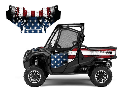 Honda Pioneer 1000-3 Deluxe 2023-24 with Distressed Flag 9105