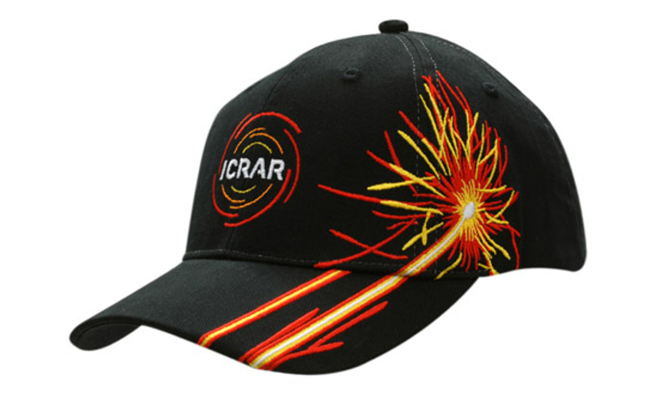 coton épais brossé avec feu d'artifice brodé sur couronne et palette