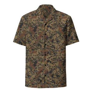 Brown Flecktarn Camouflage button up shirt