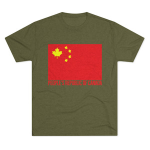 People's Republic of Canada Chinese Flag Men's Tri-Blend Crew Tee T-Shirt Trucker Convoy Canada Protest People's Republic of Canada Chinese Flag Men's Tri-Blend Crew Tee T-Shirt Trucker Convoy Canada Protest