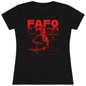 FAFO KR Black and White Women's Triblend Tee T-Shirt FAFO KR Black and White Women's Triblend Tee T-Shirt