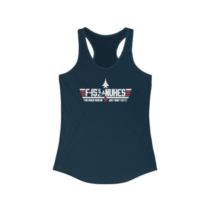 F-15s and Nukes Weapon of War AR-15 Biden Quote Women's Ideal Racerback Tank F-15s and Nukes Weapon of War AR-15 Biden Quote Women's Ideal Racerback Tank