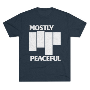 Mostly Peaceful Bars Rise Above Men's Tri-Blend Crew Tee  Mostly Peaceful Bars Rise Above Men's Tri-Blend Crew Tee