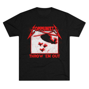 Communists Throw Em Out Helicopter Men's Tri-Blend Crew Tee Communists Throw Em Out Helicopter Men's Tri-Blend Crew Tee