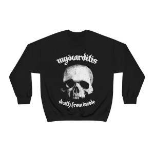 Myocarditis Death From Inside Heavy Blend Crew Sweatshirt Myocarditis Death From Inside Heavy Blend Crew Sweatshirt
