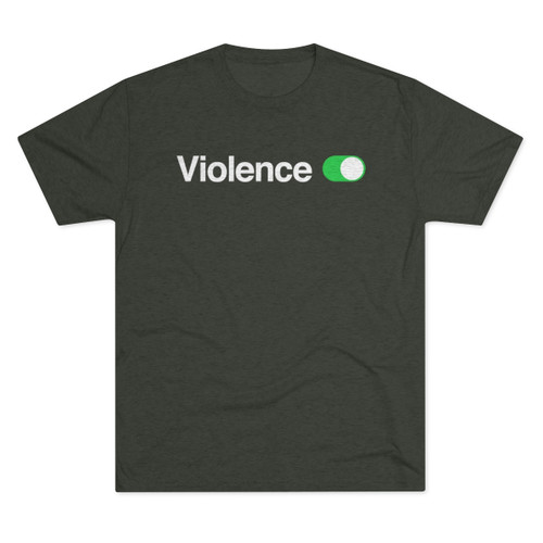 Violence Button Switched On Men's Tri-Blend Crew T-Shirt