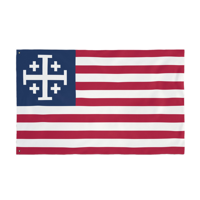Jerusalem Cross American Flag Double Sided 