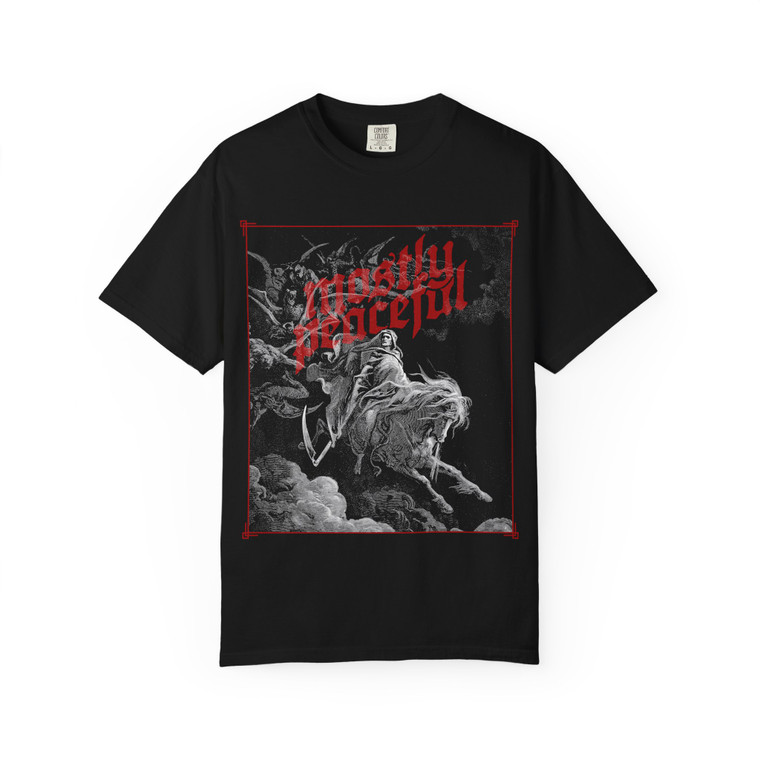 Mostly Peaceful Death Rides a Pale Horse Revelation Garment-Dyed T-shirt
