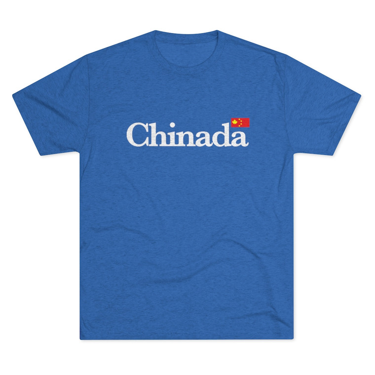 Chinada Canadian Chinese Flag Trucker Convoy Canada Protest Men's Tri-Blend Crew Tee T-Shirt