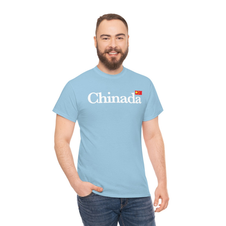 Chinada Canadian Chinese Flag Heavy Cotton T-shirt Tee shirt