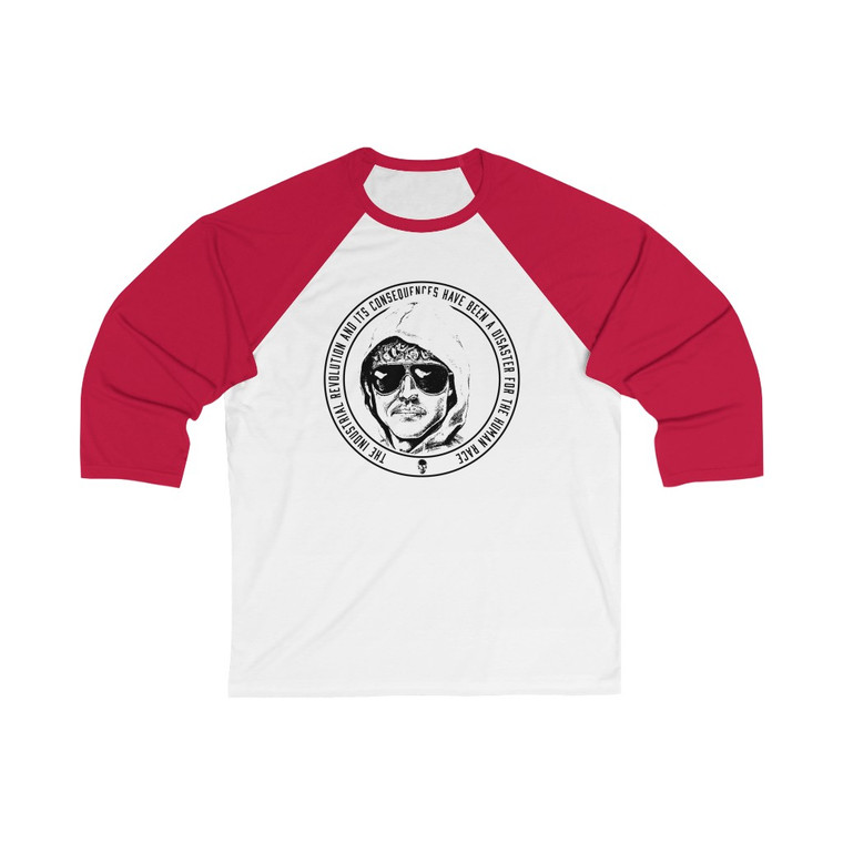 Uncle Ted Kaczynski Unabomber the industrial revolution and its consequences Unisex 3\4 Sleeve Baseball Tee