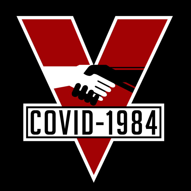 Covid-1984 Orwell Vinyl Die-Cut Sticker 4x4in