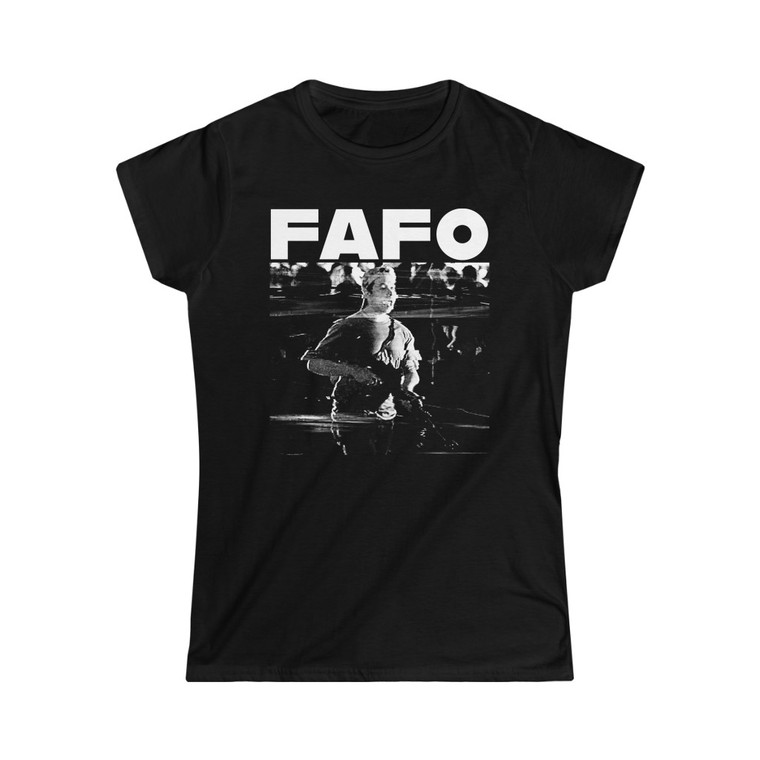 FAFO KR Self Defense Black and White Women's Softstyle Tee T-Shirt