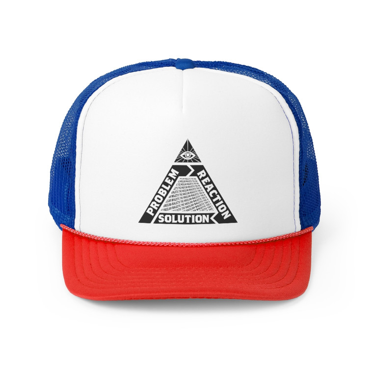 Hegelian Dialectic Illuminati Pyramid Problem Reaction Solution Trucker Caps