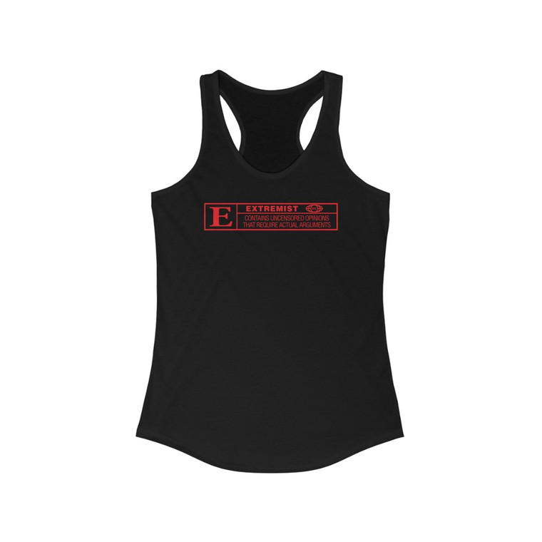 Harmful Extremist Content Movie Rating Women's Ideal Racerback Tank