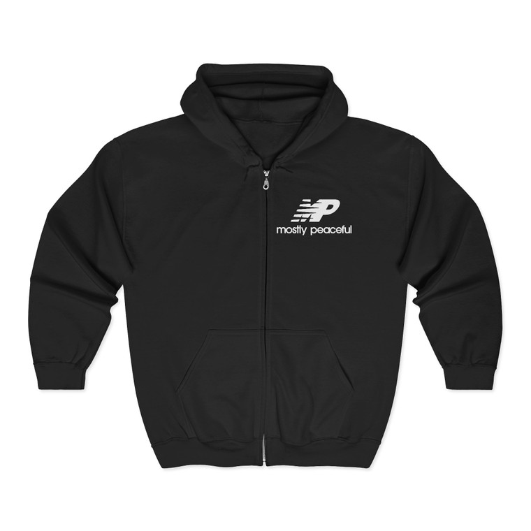 Mostly Peaceful Dad Shoes Unisex double sided Heavy Blend Full Zip Hooded Sweatshirt