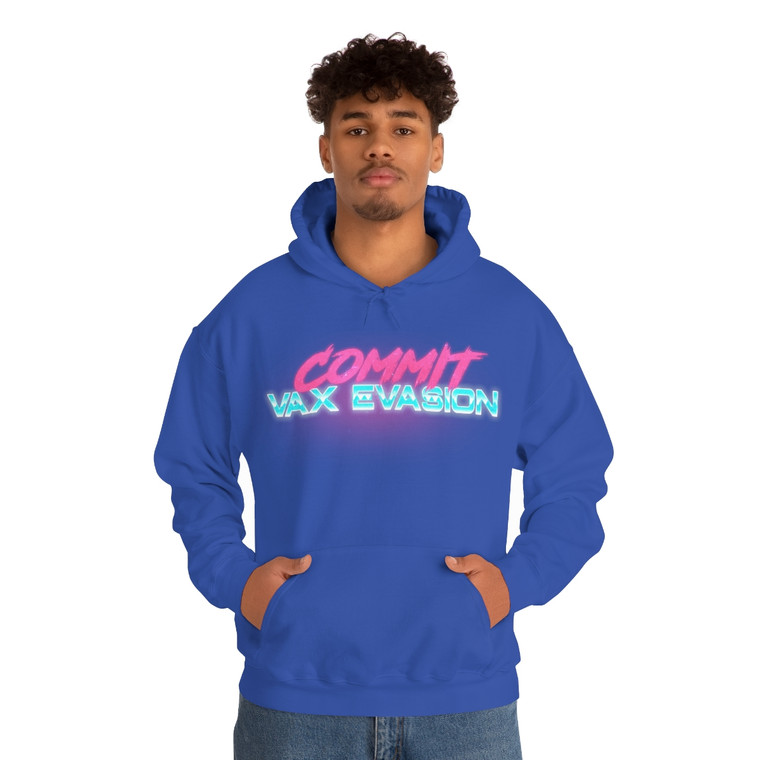 Commit Vax Evasion Synthwave Unisex Heavy Blend™ Hooded Sweatshirt