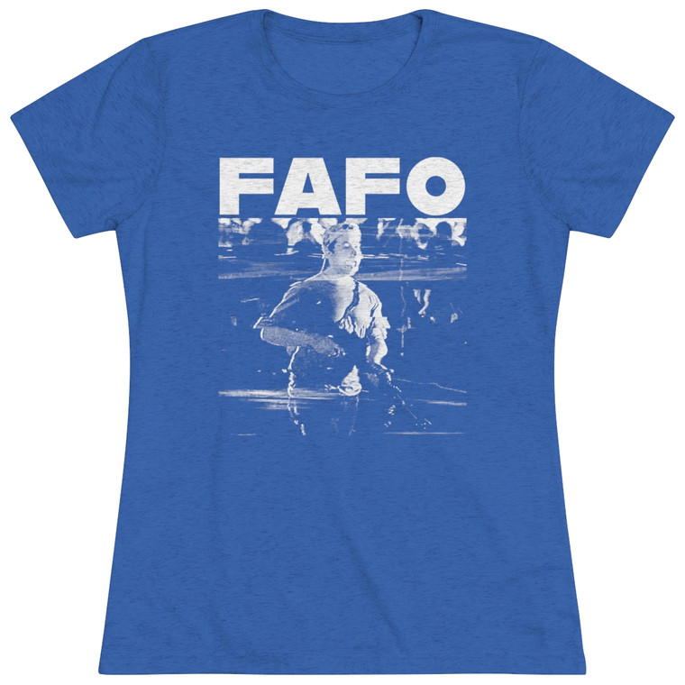 FAFO Ryle Kittenhouse Self Defense Black and White Women's Triblend Tee T-Shirt