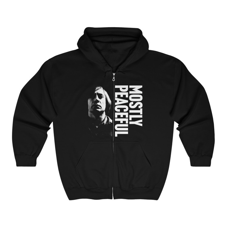 No Country for Old Men Anton Chigurh Mostly Peaceful Unisex Heavy Blend™ Full Zip Hooded Sweatshirt