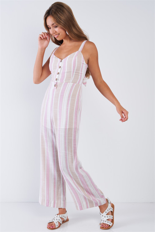 Striped Linen Jumpsuit