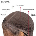 Peluca Maya para mujer de cabello humano premium con base de tul y revés tejido