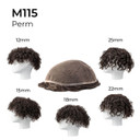 Tupé M115 para hombre de tul suizo con cabello ondulado/permanente natural | Superhairpieces
