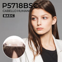 Prótesis capilar P5718BSC con base de seda de mono y clips para sujeción