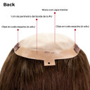 Prótesis capilar P5722BSC con base de seda de mono y clips para sujeción