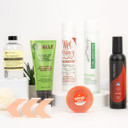 Kit estándar para prótesis capilar base Poly: cinta Super Blue, solvente KP Pro, removedor y exfoliante Mielle