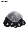 Parche frontal de piel fina FR111M con cabello sin nudos