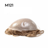 M121 Prótesis Capilar de Poli piel para hombres Con Cabello Europeo