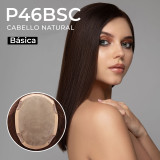 Prótesis capilar P46BSC para mujer, tejido monofilamento con cabello humano Remy, versión básica