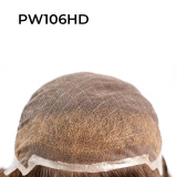Peluca parcial para hombre PW106 con French lace y poly back