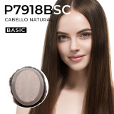 Prótesis capilar P7918BSC para mujer con centro de mono y base de piel, versión básica