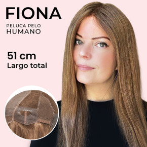 Fiona - Peluca médica en Monofilamento de seda con frente de encaje y pestañas en silicona